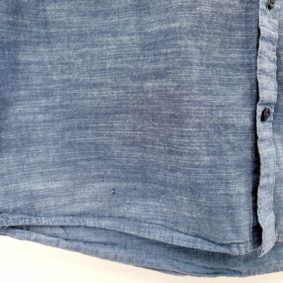 Hurley One and Only 2.0 Blue Classic Fit Woven Button-Up Short-Sleeve Shirt Sz M - Picture 7 of 9